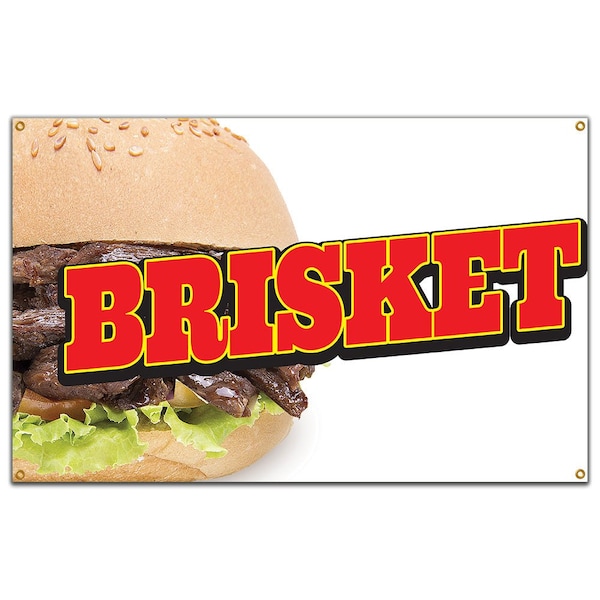 Brisket Banner Concession Stand Food Truck Single Sided